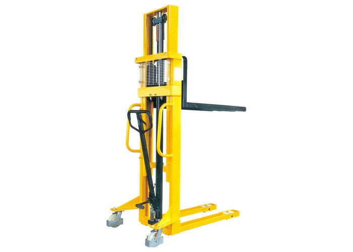 Strong Mast Manual Pallet Stacker C Type Steel Yellow Color Comfortable Operation