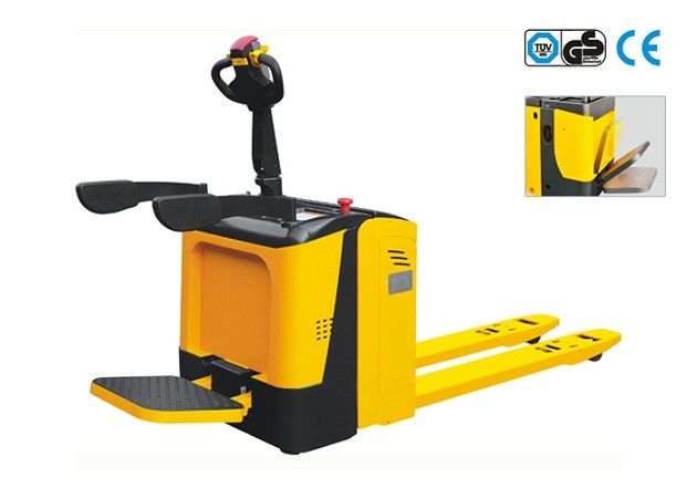 Stand On Type 2500kg Pallet Jack Forklift With Folding Platform