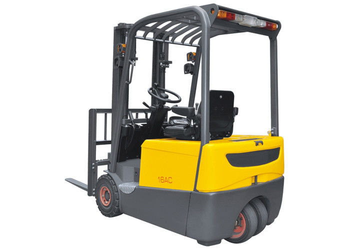 Seated 3 Wheel Electric Forklift Truck 48v Battery 1552mm Turning Radius