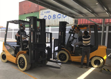 Large Battery Forklift Truck 3000kg , Double Controller Fork Lift Trucks