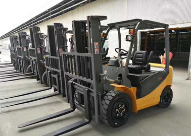 Yellow Industrial Lift Truck , Battery Powered Forklift With Two Lifting Cylinder
