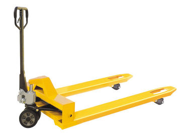 Yellow 1500kg Extra Wide Pallet Truck , Extra Wide Pallet Jack Lightweight