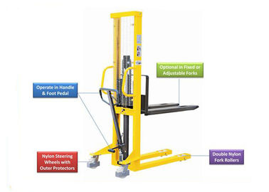 1500kg Capacity Manual Pallet Stacker For Short Distance Transportation