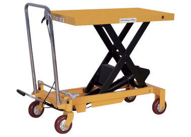 Safe Movable Scissor Lift Table Mini Type High Strength Steel 500kg Capacity