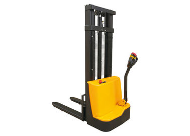 1200kg Narrow Width Walking Operating Electric Lift Pallet Stacker With Polyurethane Wheel