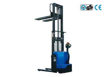 12V Electric Pallet Stacker 1000kg , Mechanical Steering Small Turning Radius